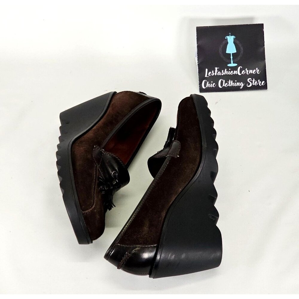 Donald J Pliner Women's Dark Brown Platform Wedges Size 8.5 506 - Picture 9 of 13